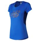 New Balance 73129 Women's Accelerate Printed Short Sleeve - Blue (wt73129vct)