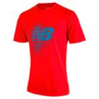 New Balance 624 Men's Take Down Training Ss Jersey - Red/blue (wstm624flm)