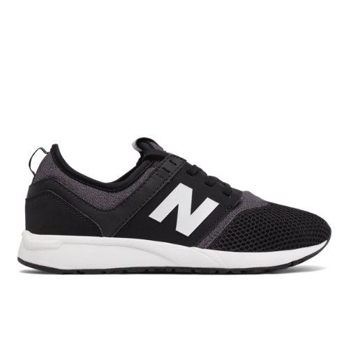 New Balance 247 Classic Kids Grade School Lifestyle Shoes - Black/white (kl247bgg)