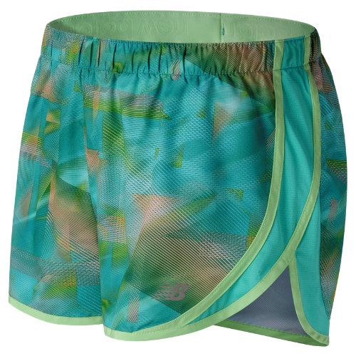 New Balance 53163 Women's Accelerate 2.5 Inch Printed Short - Blue/green (ws53163cpd)