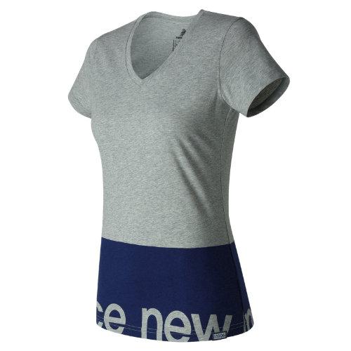 New Balance 71551 Women's Classic V Neck Tee - Grey (wt71551ag)