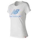 New Balance 91546 Women's Essentials Stacked Logo Tee - White (wt91546wm)