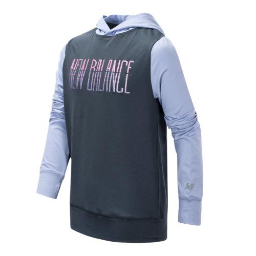 New Balance 15290 Kids' Hooded Pullover - Grey/purple (gt15290thn)
