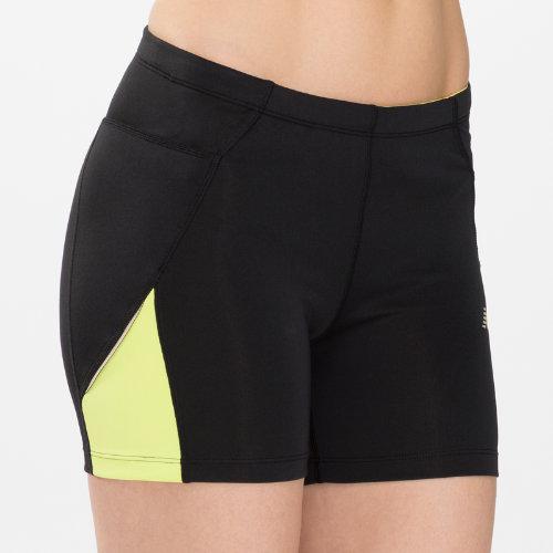 New Balance 3139 Women's 4 Inch Fitted Go 2 Short - Sunny Lime, Black (wrs3139syl)