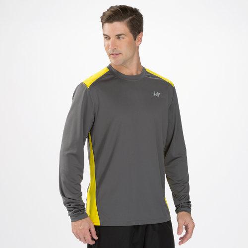 New Balance 3132 Men's Go 2 Long Sleeve - Magnet, Atomic Yelllow (mrt3132aym)