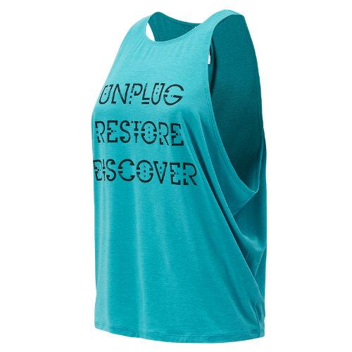 New Balance 73465 Women's Graphic Wedge Layering Tank - Green (wt73465pih)
