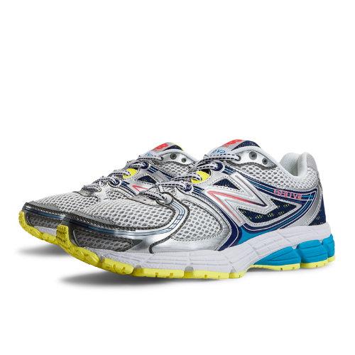 New Balance 680v2 Women's Everyday Running Shoes - Silver, Blue Atoll, Yellow (w680gb2)