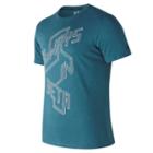 New Balance 73084 Men's Heather Tech Brand Graphic Short Sleeve - (mt73084)