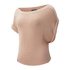 New Balance 93453 Women's Balance Open Stitch Sweater Tee - Pink (wt93453wok)
