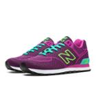 New Balance Woven 574 Women's 574 Shoes - Magenta, Turquoise, Lime Green (wl574amp)