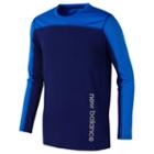New Balance 12517 Kids' Long Sleeve Performance Tee - Blue (bt12517beb)