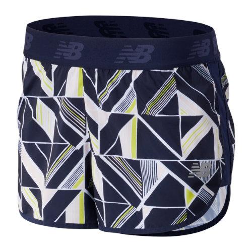 New Balance 93272 Women's Printed Accelerate 2.5 In Short - Green/navy (ws93272sye)