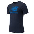 New Balance 53511 Men's Short Sleeve Logo Tee - Navy, Bolt (mt53511nvb)