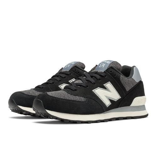 New Balance Pennant Pack 574 Women's Lifestyle Shoes - Black, Off White (wl574ppw)