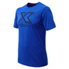 New Balance 4172 Men's Nb Cross Run Short Sleeve Logo Tee - Optic Blue, Black (mft4172otb)