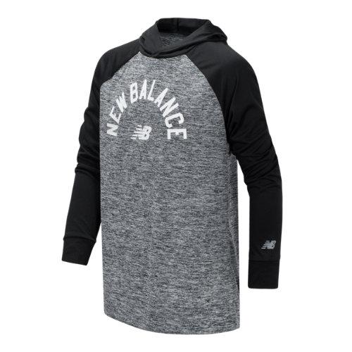 New Balance 10776 Kids' Long Sleeve Hooded Performance Top - Grey (bt10776bk)