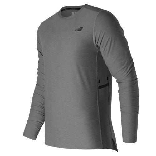 New Balance 63033 Men's N Transit Long Sleeve Top - Grey (mt63033ag)