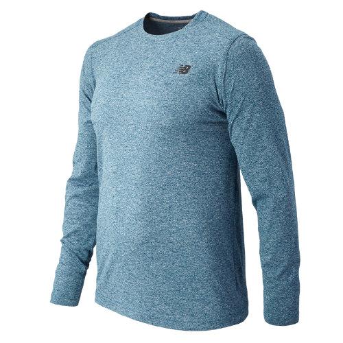 New Balance 53080 Men's Long Sleeve Heather Tech Tee - Deep Water (mt53080dpw)