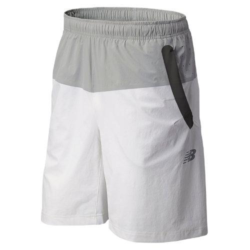 New Balance 4345 Men's Tournament Approach Short - White, Steel Grey (mts4345wsg)