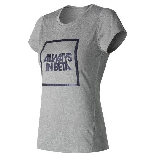 New Balance 53184 Women's Heathered Ss Tee Graphic - Grey (wt53184gry)