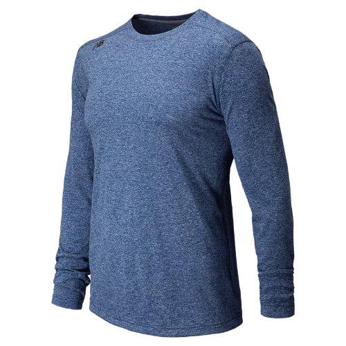 New Balance 4375 Men's Long Sleeve Heather Tech Tee - Optic Blue Heather (mft4375oph)