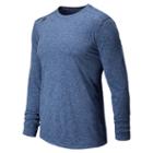 New Balance 4375 Men's Long Sleeve Heather Tech Tee - Optic Blue Heather (mft4375oph)