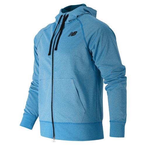 New Balance 53007 Men's Bonded Tech Fleece Hoodie - Bolt Heather, Navy (mj53007boh)