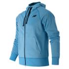New Balance 53007 Men's Bonded Tech Fleece Hoodie - Bolt Heather, Navy (mj53007boh)
