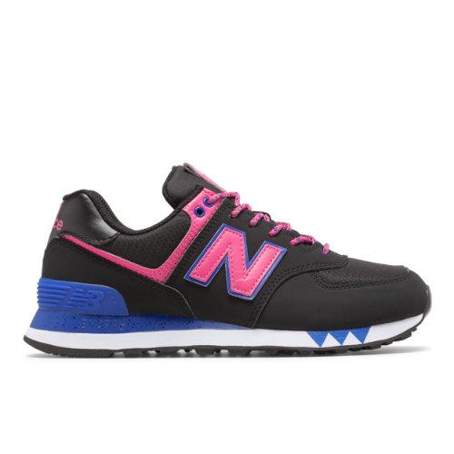 New Balance 574 Women's 574 Shoes - Black/pink (wl574joa)