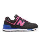 New Balance 574 Women's 574 Shoes - Black/pink (wl574joa)