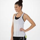 New Balance 4183 Women's Inspire Layering Tank - White, Sunny Lime (wft4183wt)