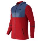 New Balance 61030 Men's N Transit Hoodie - Chrome Red Heather, Crater (mj61030chh)