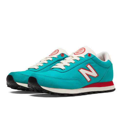 New Balance Rugby 501 Women's Running Classics Shoes - Aquamarine, White, Coral Pink (wl501ram)