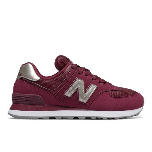 New Balance 574 Women's 574 Shoes - Red/grey (wl574wnl)