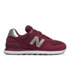 New Balance 574 Women's 574 Shoes - Red/grey (wl574wnl)