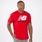 New Balance 3170 Men's Essentials Short Sleeve Tee - Crimson, White (met3170cr)