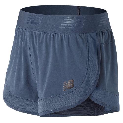 New Balance 71120 Women's Mixed Media 2 In 1 Short - Navy (ws71120vti)