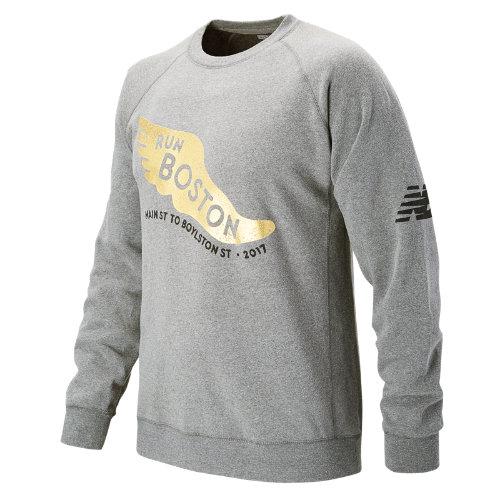 New Balance Men's & Women's Run Boston Wing Graphic Crew Sweatshirt - Grey (wt71816emlt)