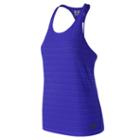 New Balance 91215 Women's Q Speed Breathe Striped Tank - Blue (wt91215uvb)