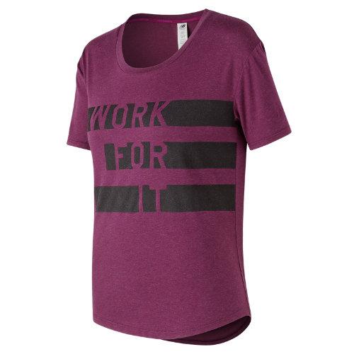 New Balance 73124 Women's Graphic Heather Tech Tee - Purple (wt73124dmr)