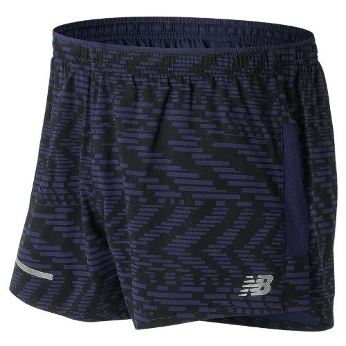 New Balance 71230 Men's Impact 3 Inch Printed Split Short - Navy (ms71230sgg)
