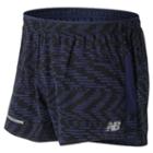 New Balance 71230 Men's Impact 3 Inch Printed Split Short - Navy (ms71230sgg)