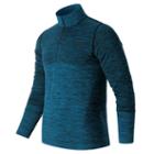 New Balance Men's & Women's M4m Seamless Quarter Zip - Blue (mt63014buh)