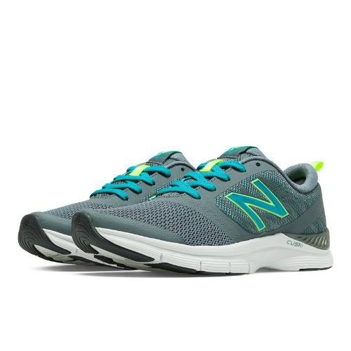 New Balance 711 Mesh Women's Gym Trainers Shoes - Grey, Sea Glass, Hi-lite (wx711gz)