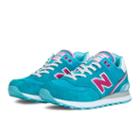 New Balance Stadium Jacket 574 Women's 574 Shoes - Blue Atoll, Exuberant Pink (wl574sji)