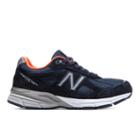 New Balance 990v4 Women's Everyday Running Shoes - Navy/orange (w990nv4)