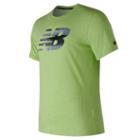 New Balance 73082 Men's Heather Tech Nb Graphic Ss - Green (mt73082egl)