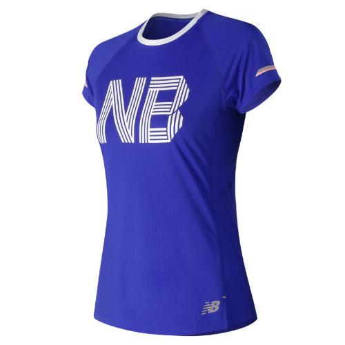 New Balance 81201 Women's Printed Nb Ice 2.0 Short Sleeve - Blue (wt81201uvb)