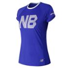 New Balance 81201 Women's Printed Nb Ice 2.0 Short Sleeve - Blue (wt81201uvb)