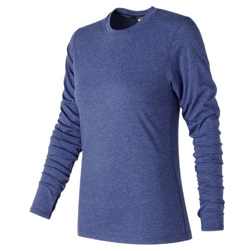 New Balance 73127 Women's Heather Tech Long Sleeve - Navy (wt73127pgh)